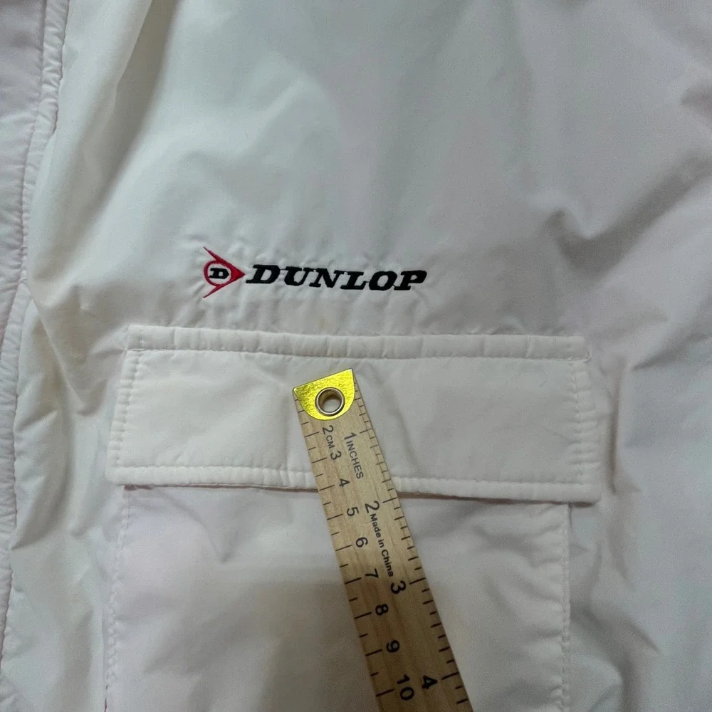 Vintage‎ Dunlop Red White Track Jacket Windbreaker Bomber Style XL Made USA
